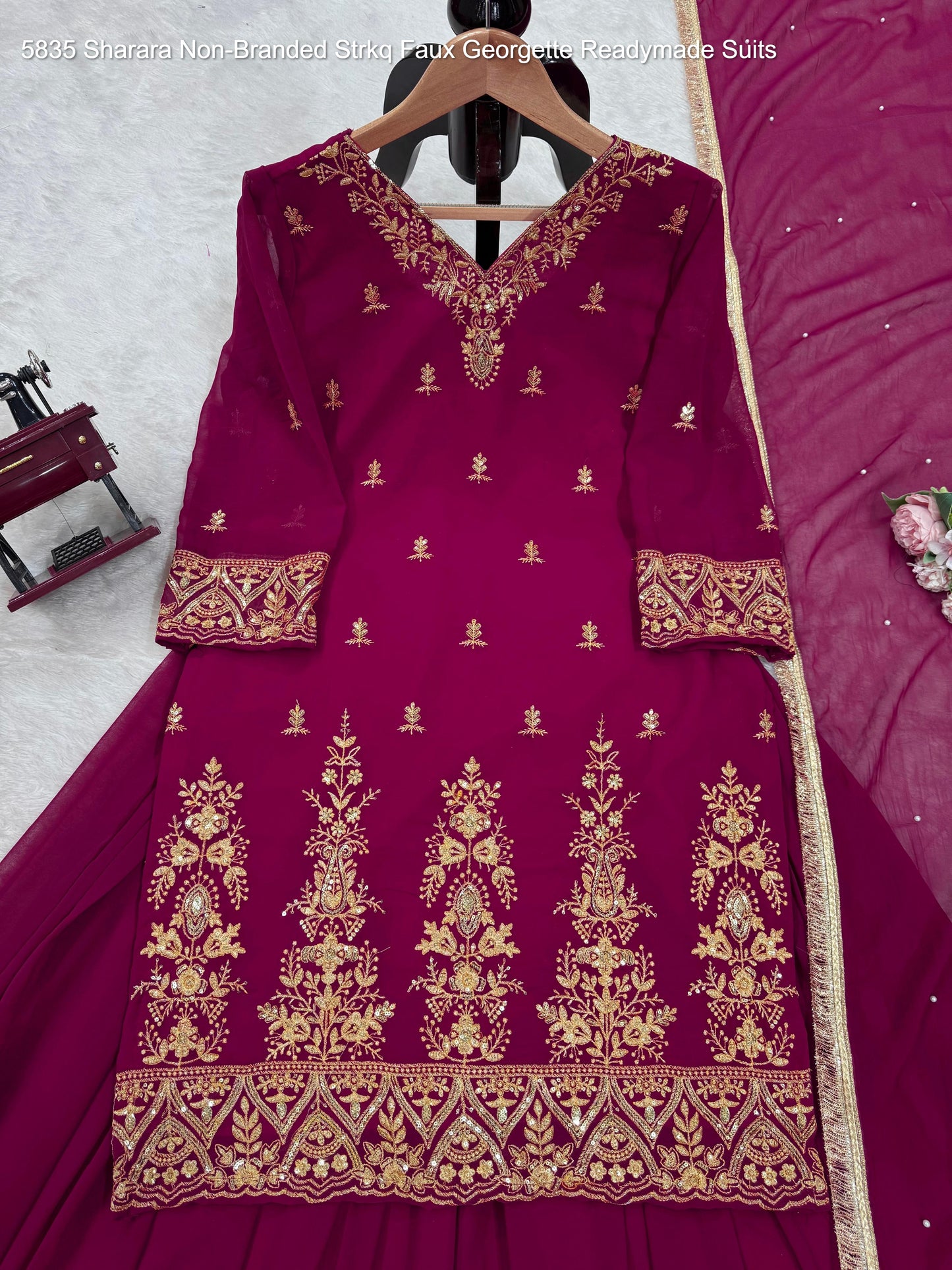 5835 Sharara Non-Branded Strkq Faux Georgette Readymade Suits