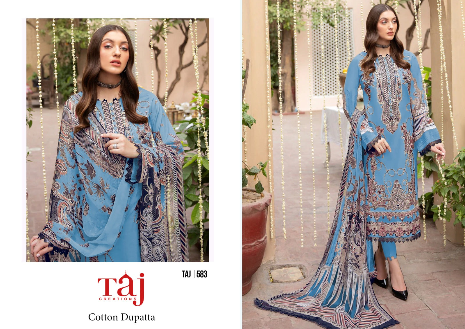 583 Taj Creations Embroidery Pakistani Salwar Suits – Heriska