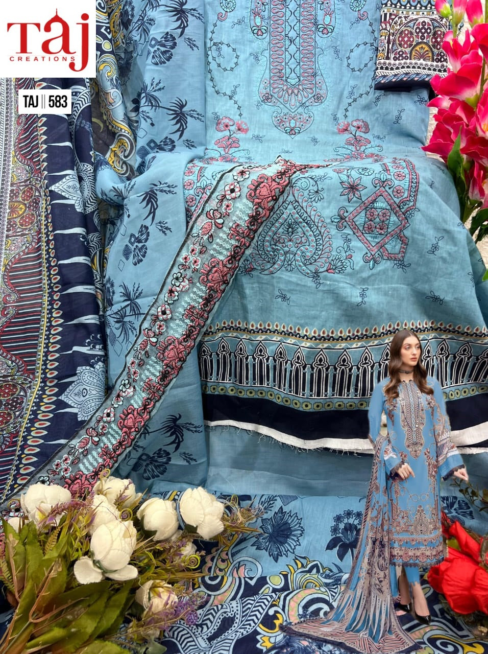 583 Taj Creations Embroidery Pakistani Salwar Suits