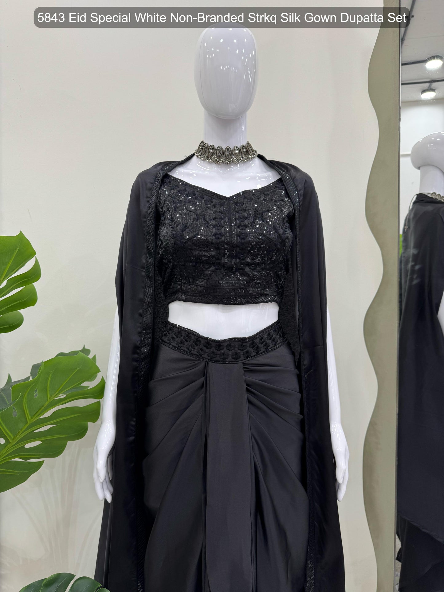 5842 Orange Black Non-Branded Strkq Dhoti Indowestern Pair