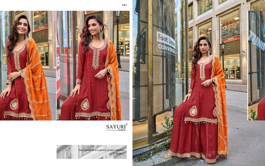 5849 Swati Sayuri Jacquard Silk Readymade Suits