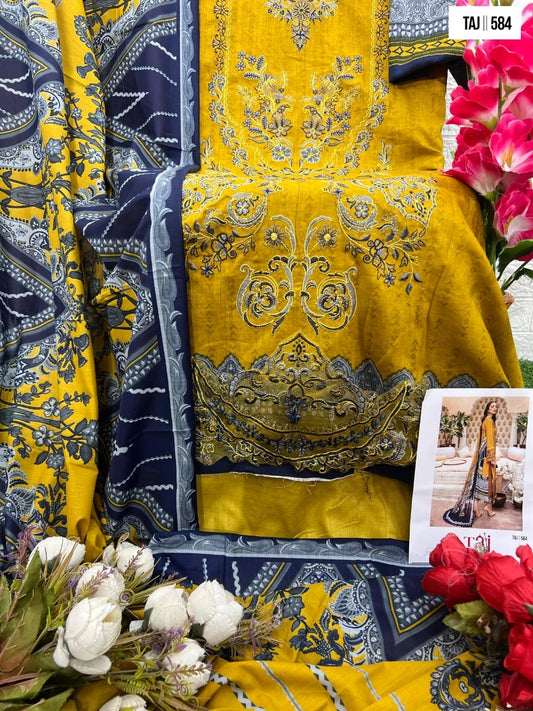 584 Taj Creations Cotton Pakistani Salwar Suits