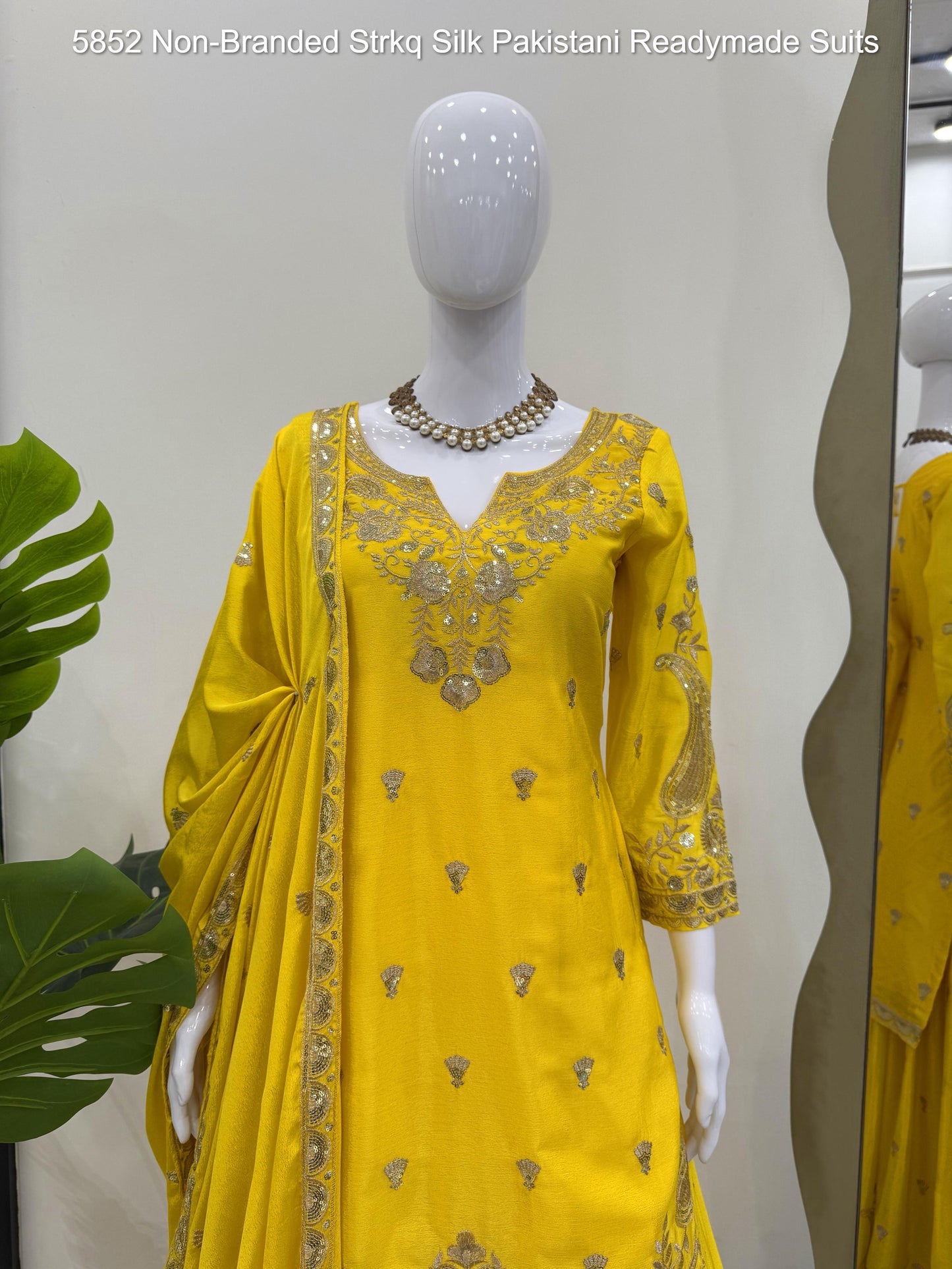 5852 Non-Branded Strkq Silk Pakistani Readymade Suits