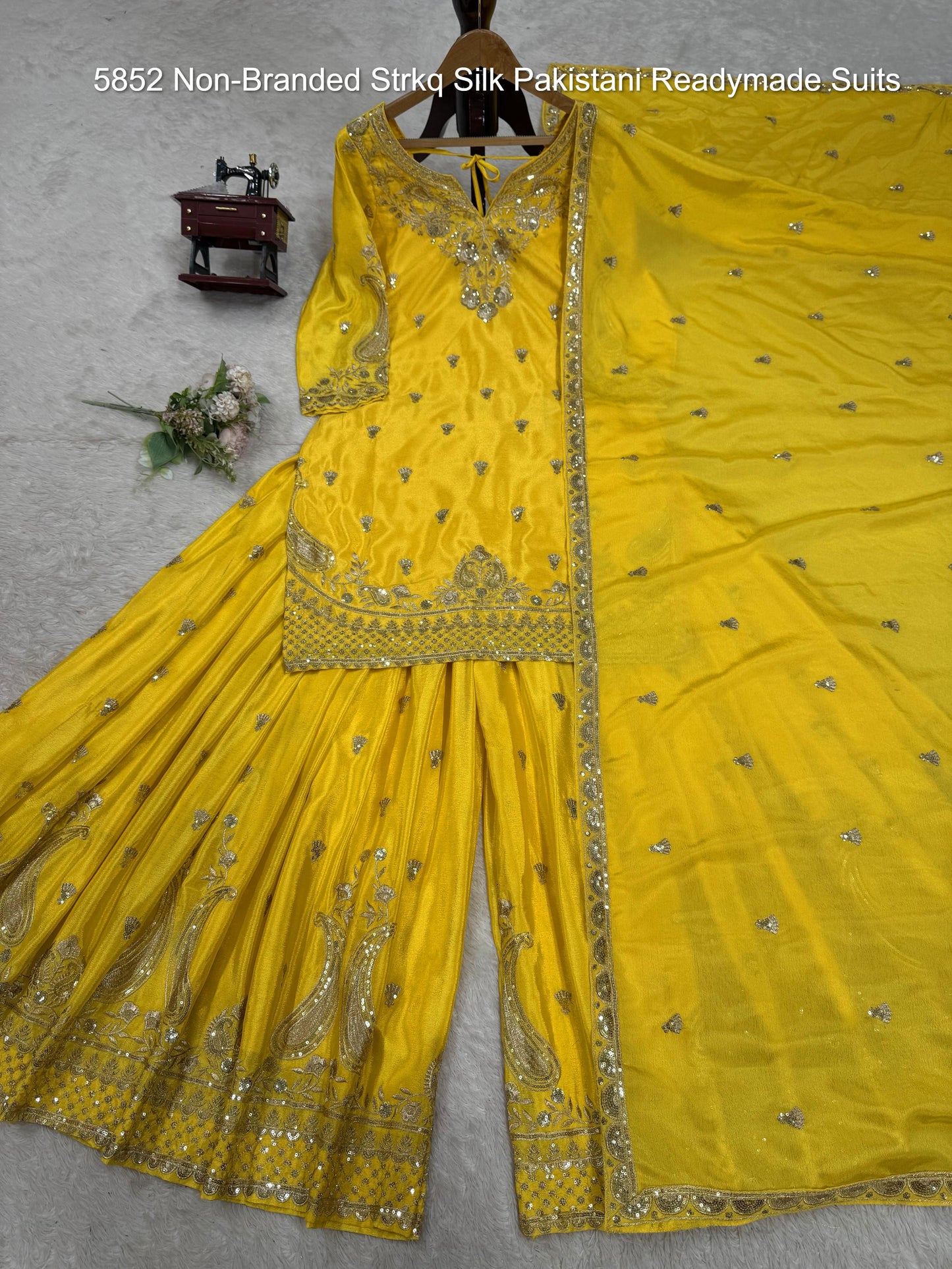 5852 Non-Branded Strkq Silk Pakistani Readymade Suits
