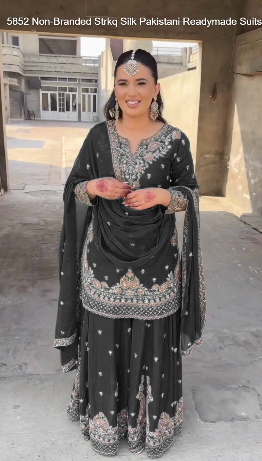 5852 Non-Branded Strkq Silk Pakistani Readymade Suits