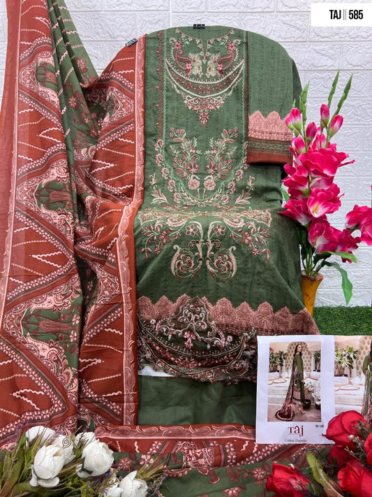585 Taj Creations Cotton Pakistani Salwar Suits