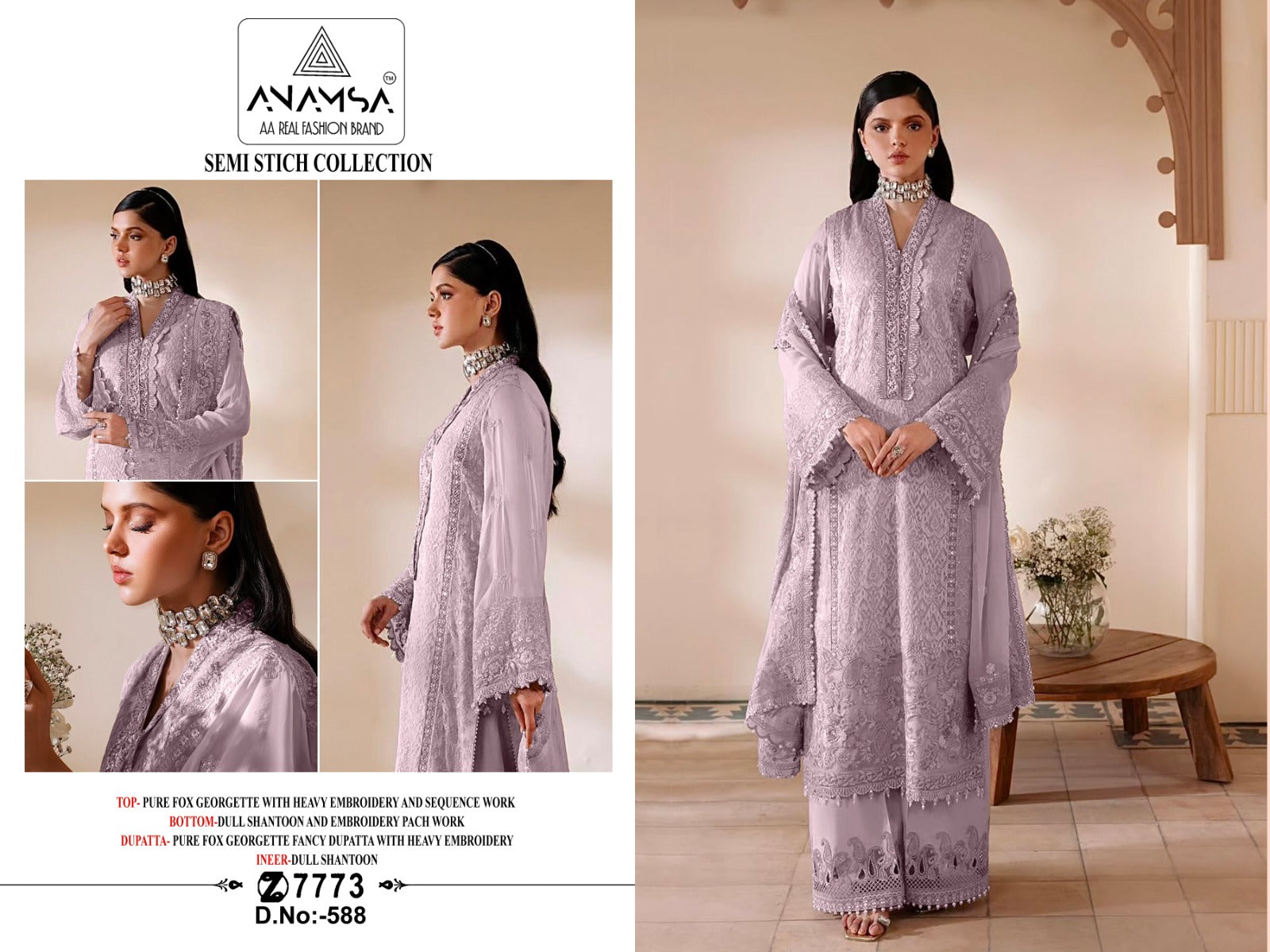588 Anamsa Sequence Work Pakistani Salwar Suits