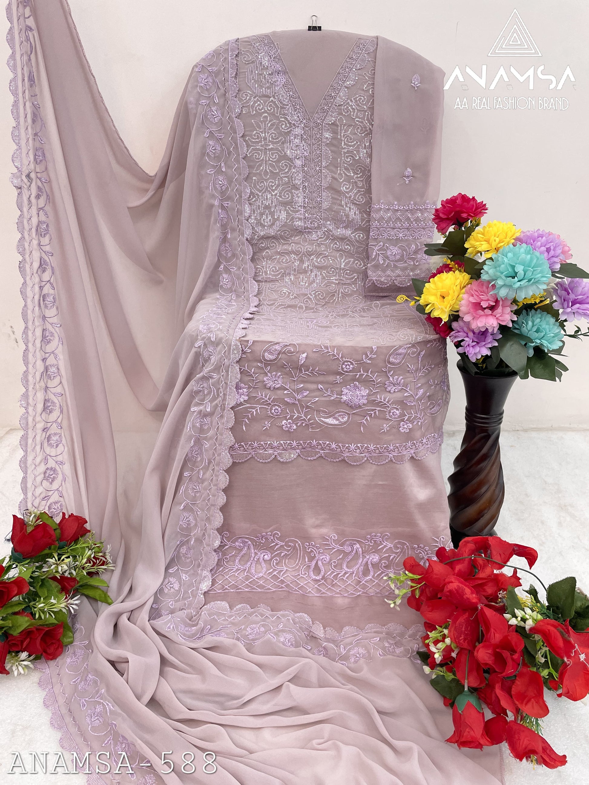 588 Anamsa Sequence Work Pakistani Salwar Suits