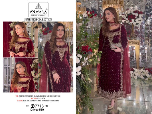589 Anamsa Moti Work Pakistani Salwar Suits