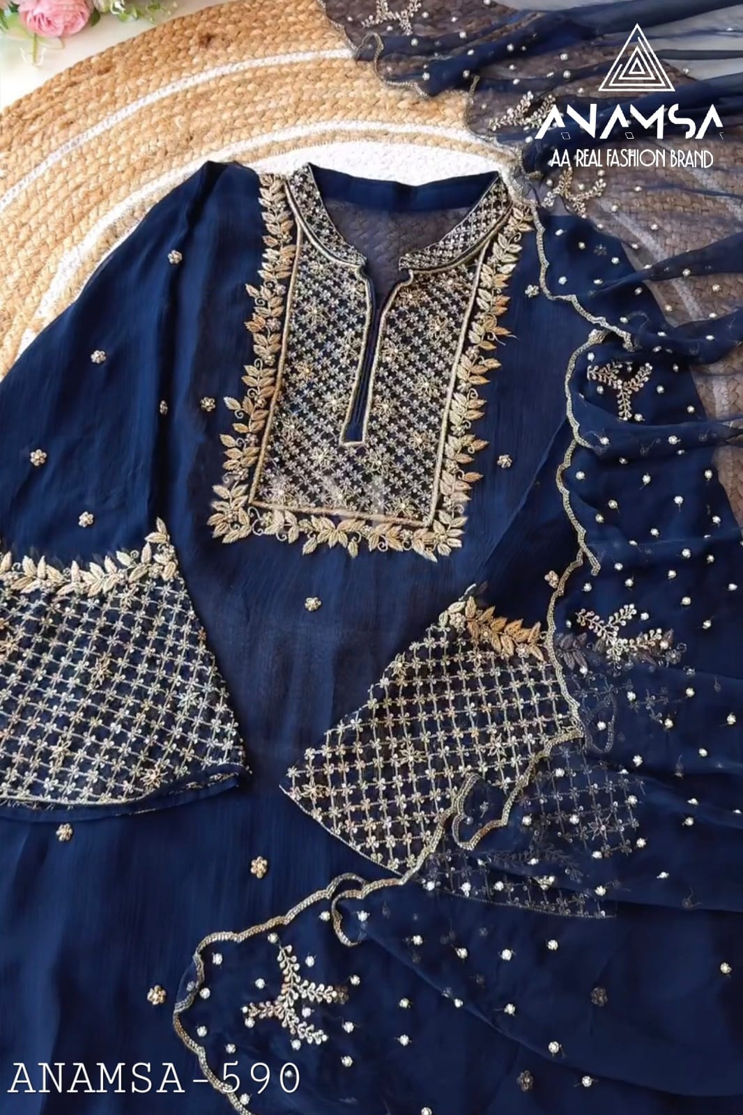 590 Anamsa Embroidered Pakistani Salwar Suits