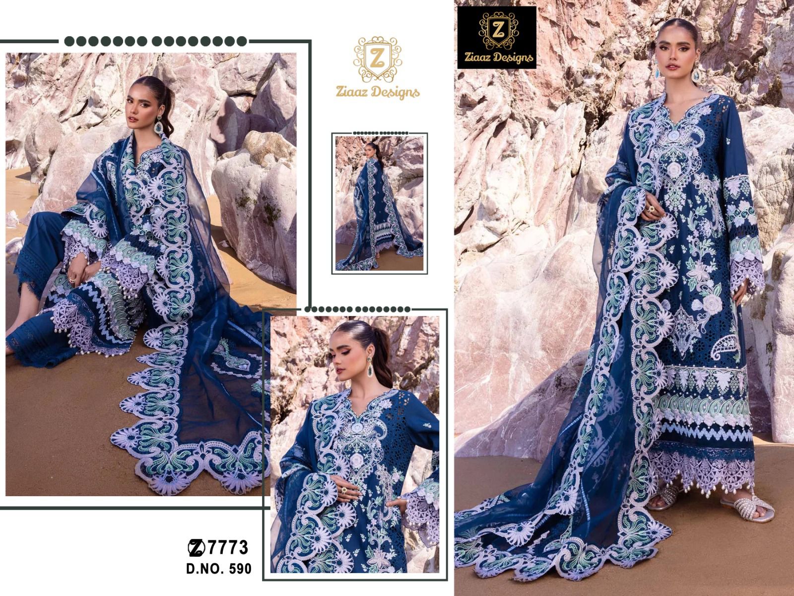 590 Ziaaz Designs Heavy Work Pakistani Salwar Suits
