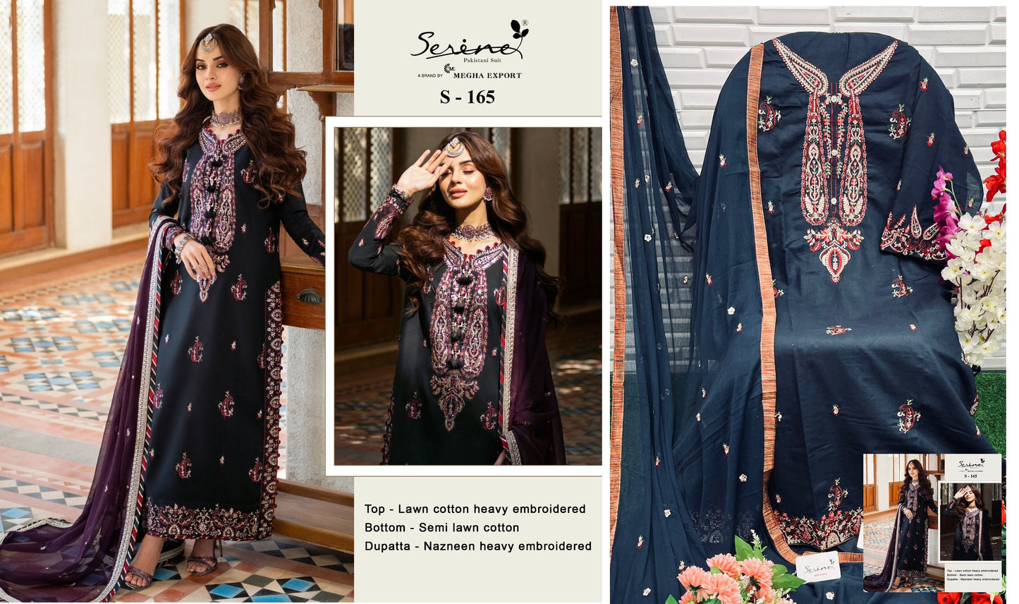 S 165 Serine Pakistani Salwar Suits