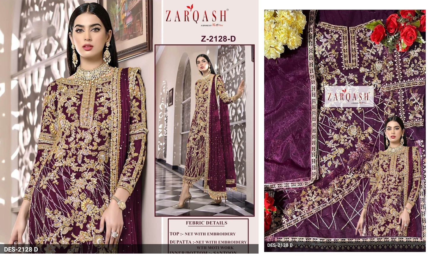 Z-2128D Zarqash Pakistani Salwar Suits