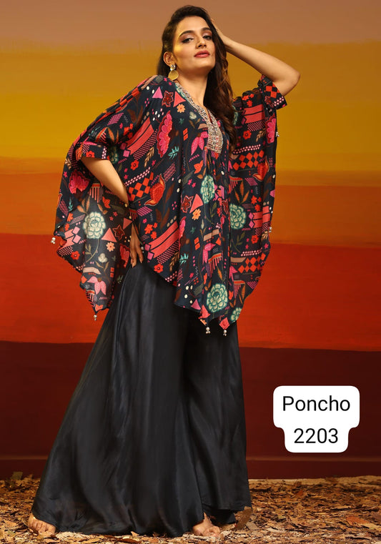 2203 Poncho Jivora Top Bottom Set