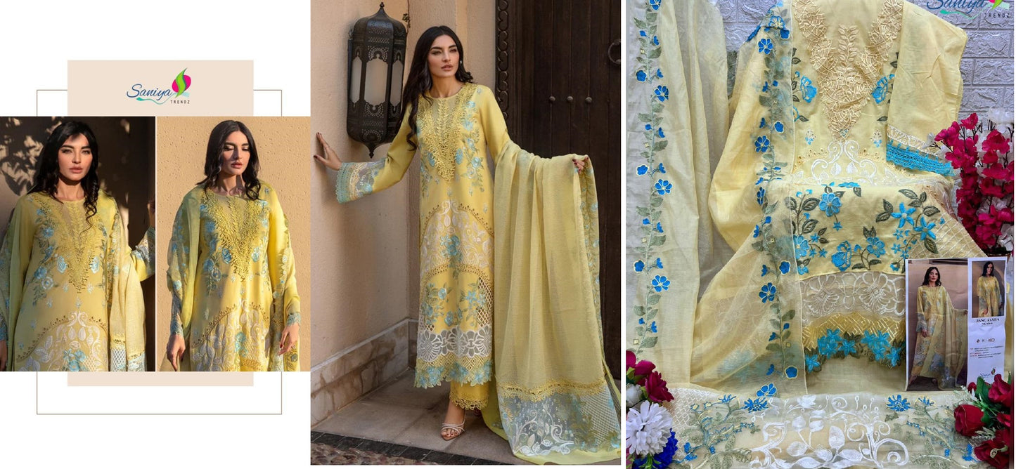 3003 Yellow Saniya Trendz Pakistani Salwar Suits