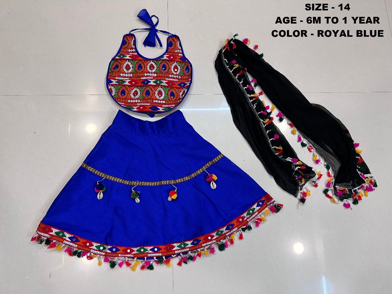 Art Silk1007 Royal Blue Navratri Garba Girls Chaniya Choli