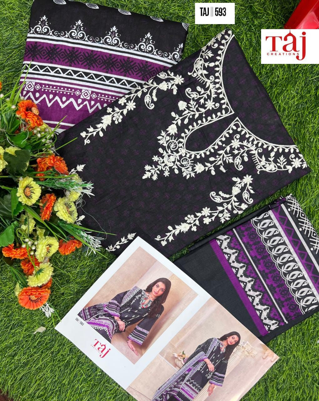 593 Taj Creations Embroidery Pakistani Salwar Suits
