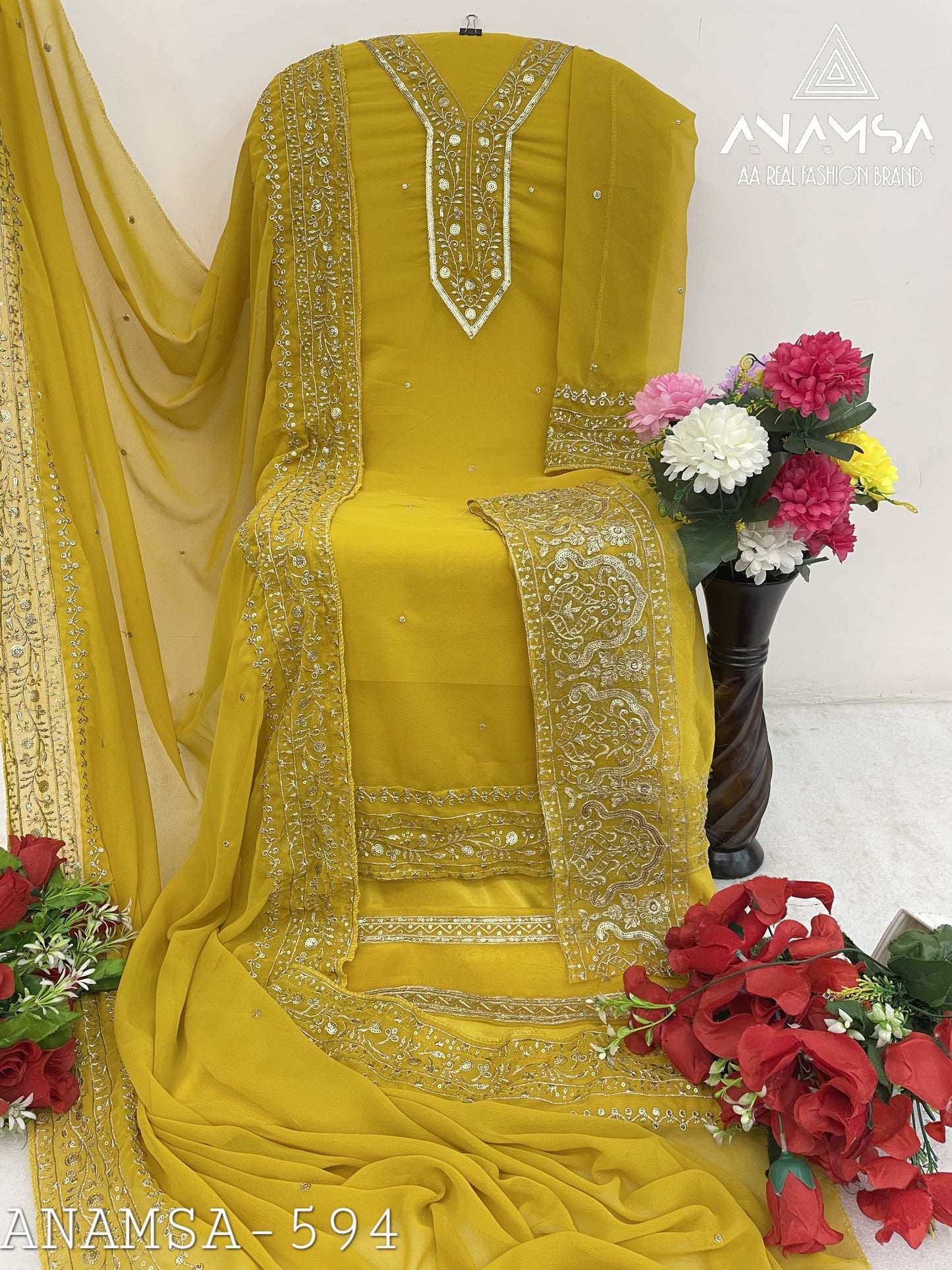 594 Anamsa Embroidered Pakistani Salwar Suits