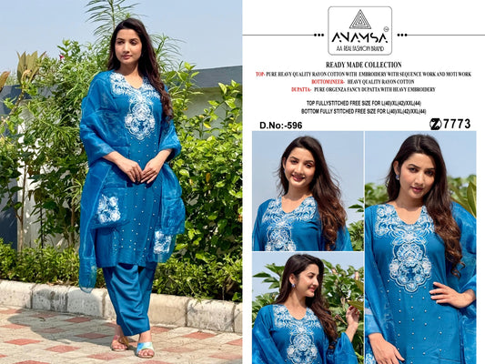 596 Anamsa Embroidered Pakistani Readymade Suits