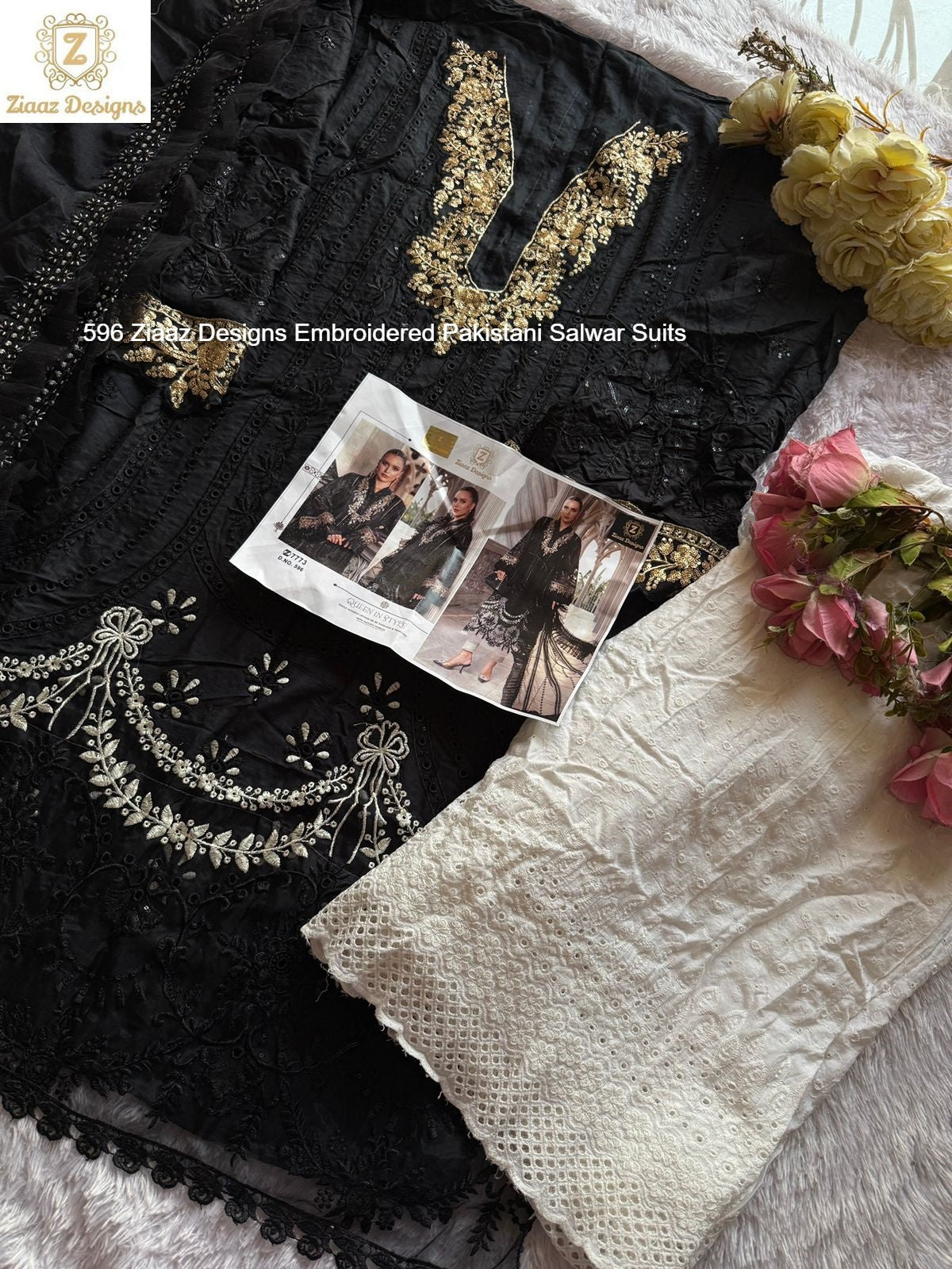 596 Ziaaz Designs Embroidered Pakistani Salwar Suits