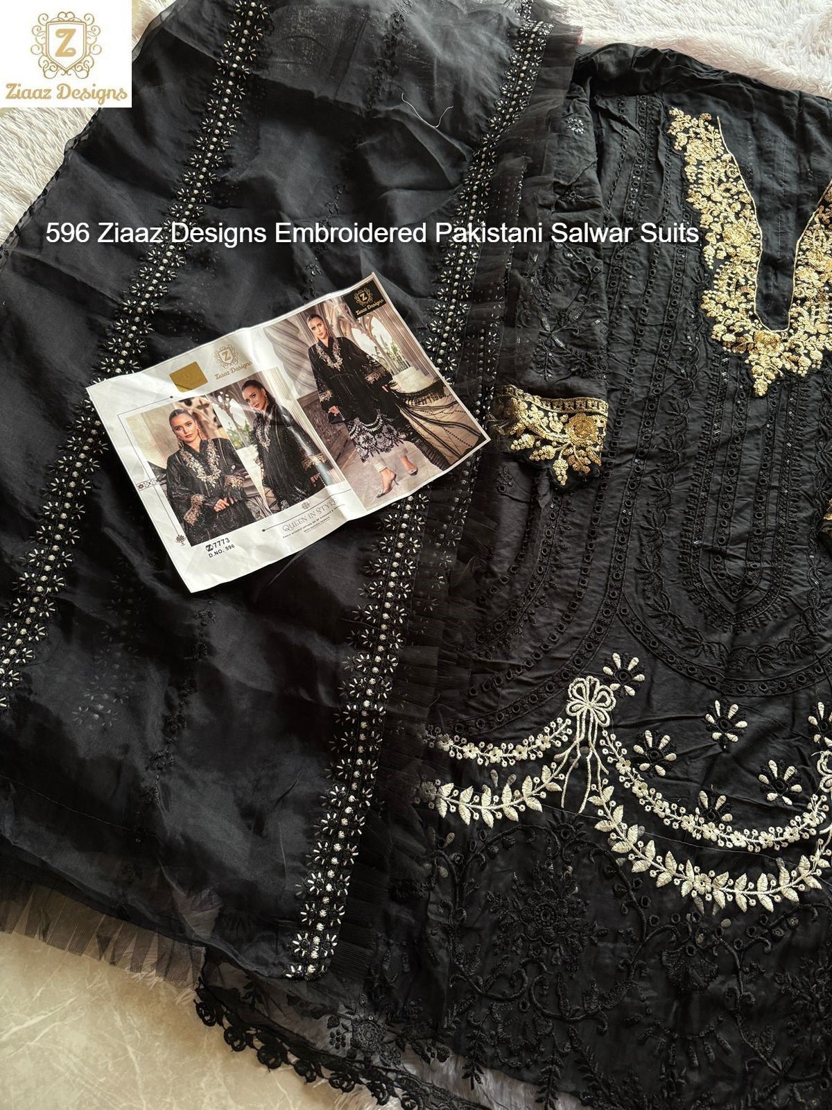 596 Ziaaz Designs Embroidered Pakistani Salwar Suits
