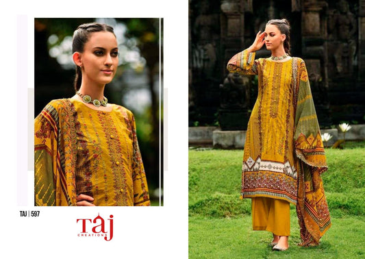597 Taj Creations Embroidery Pakistani Salwar Suits
