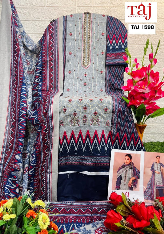 598 Taj Creations Embroidery Pakistani Salwar Suits