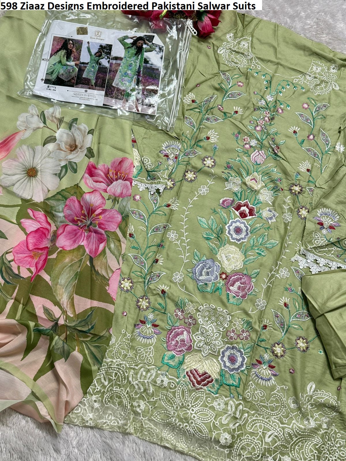598 Ziaaz Designs Embroidered Pakistani Salwar Suits