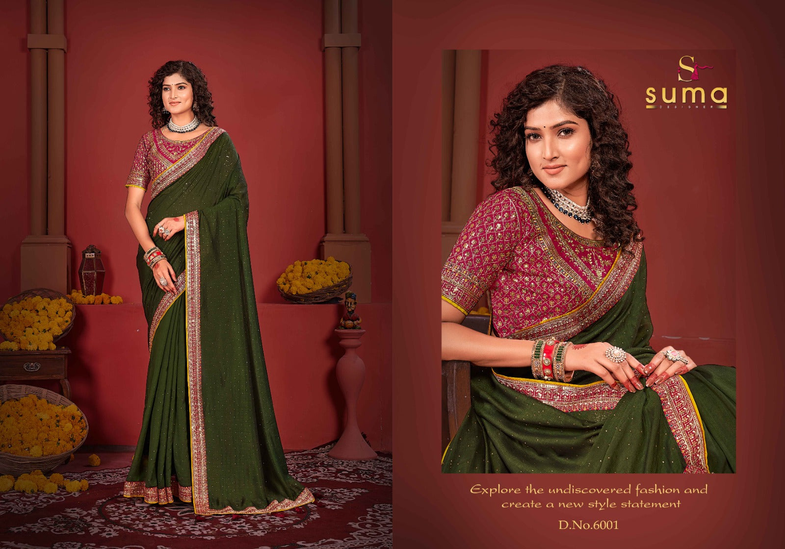 6001 Avikya Suma Designer Vichitra Sarees