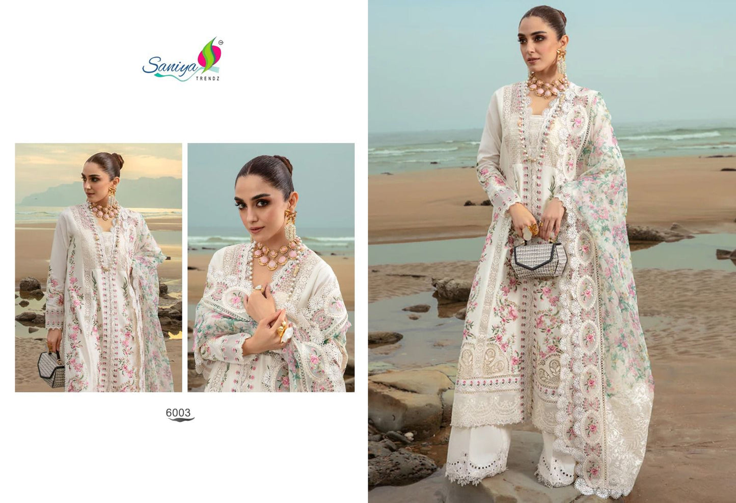 6003 Saira Sakira Vol 6 Saniya Trendz Chikankari Pakistani Salwar Suits