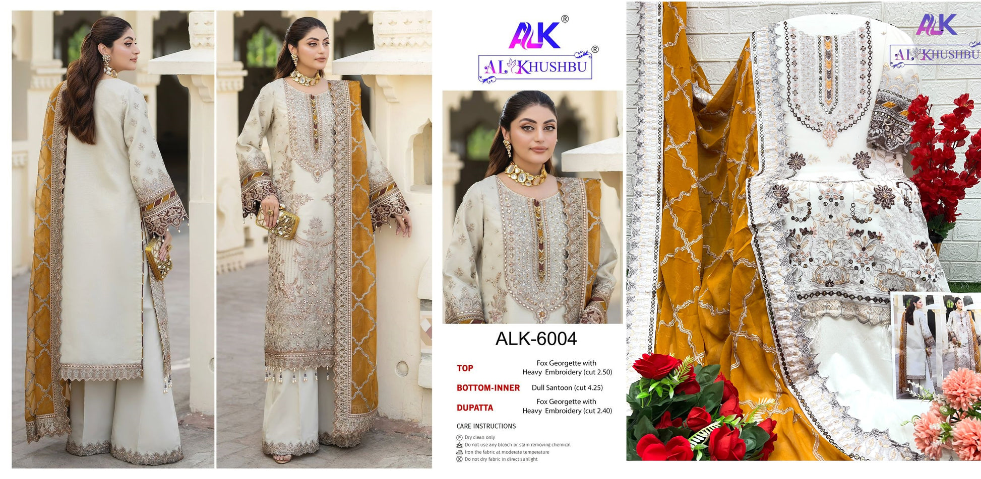 6004 Agha Noor Alk Embroidered Pakistani Salwar Suits