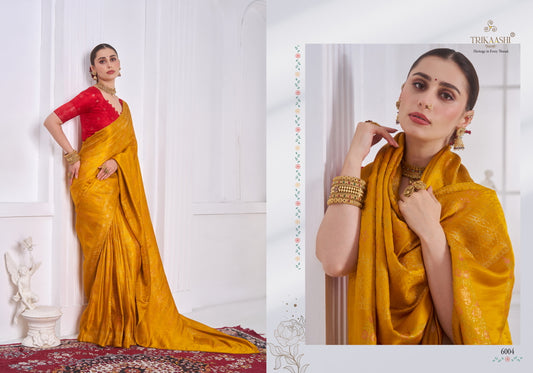 6004 The Queen Trikaashi Nv Satin Sarees