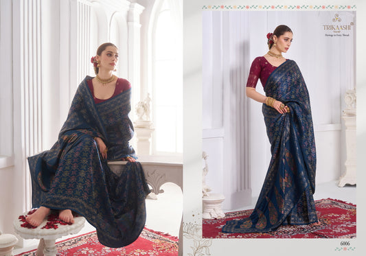 6006 The Queen Trikaashi Nv Satin Sarees