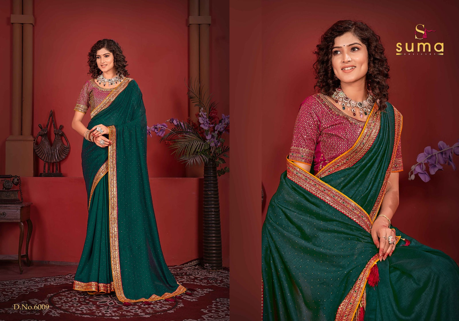 6009 Avikya Suma Designer Vichitra Sarees