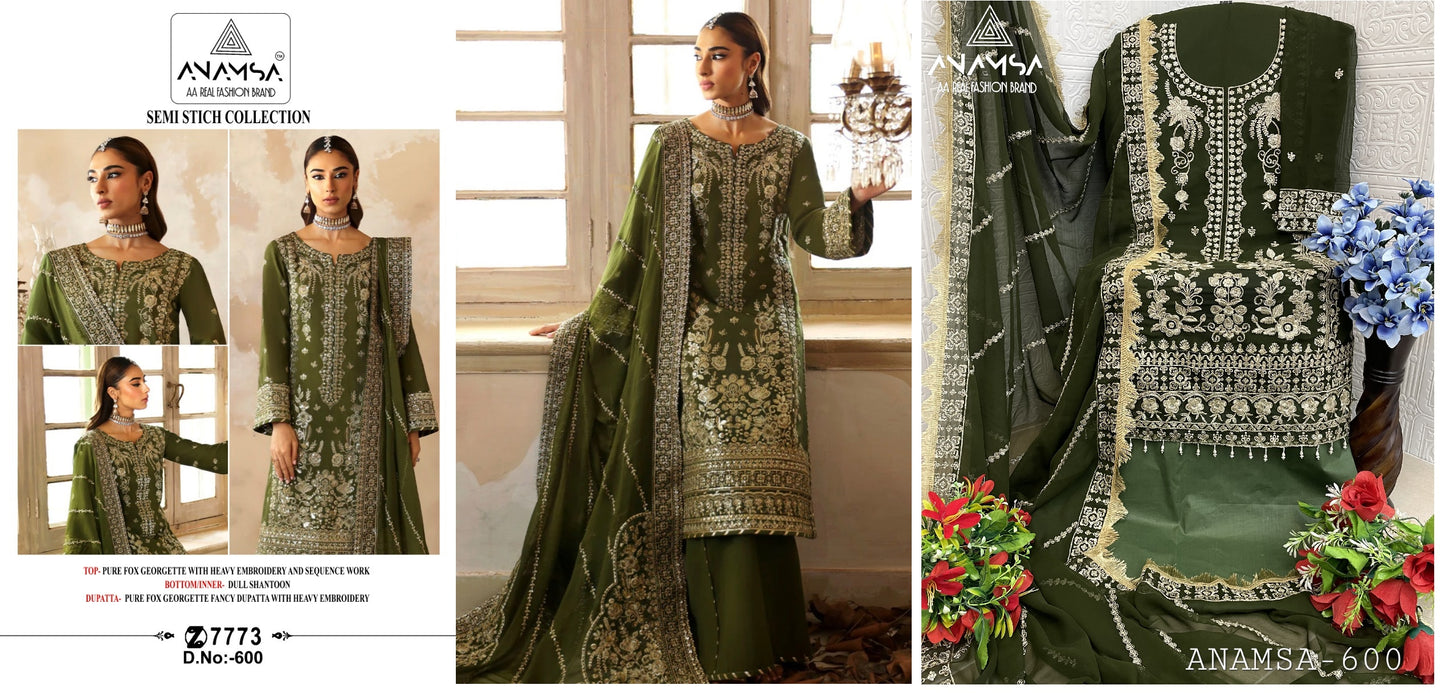 600 Anamsa Sequence Work Pakistani Salwar Suits
