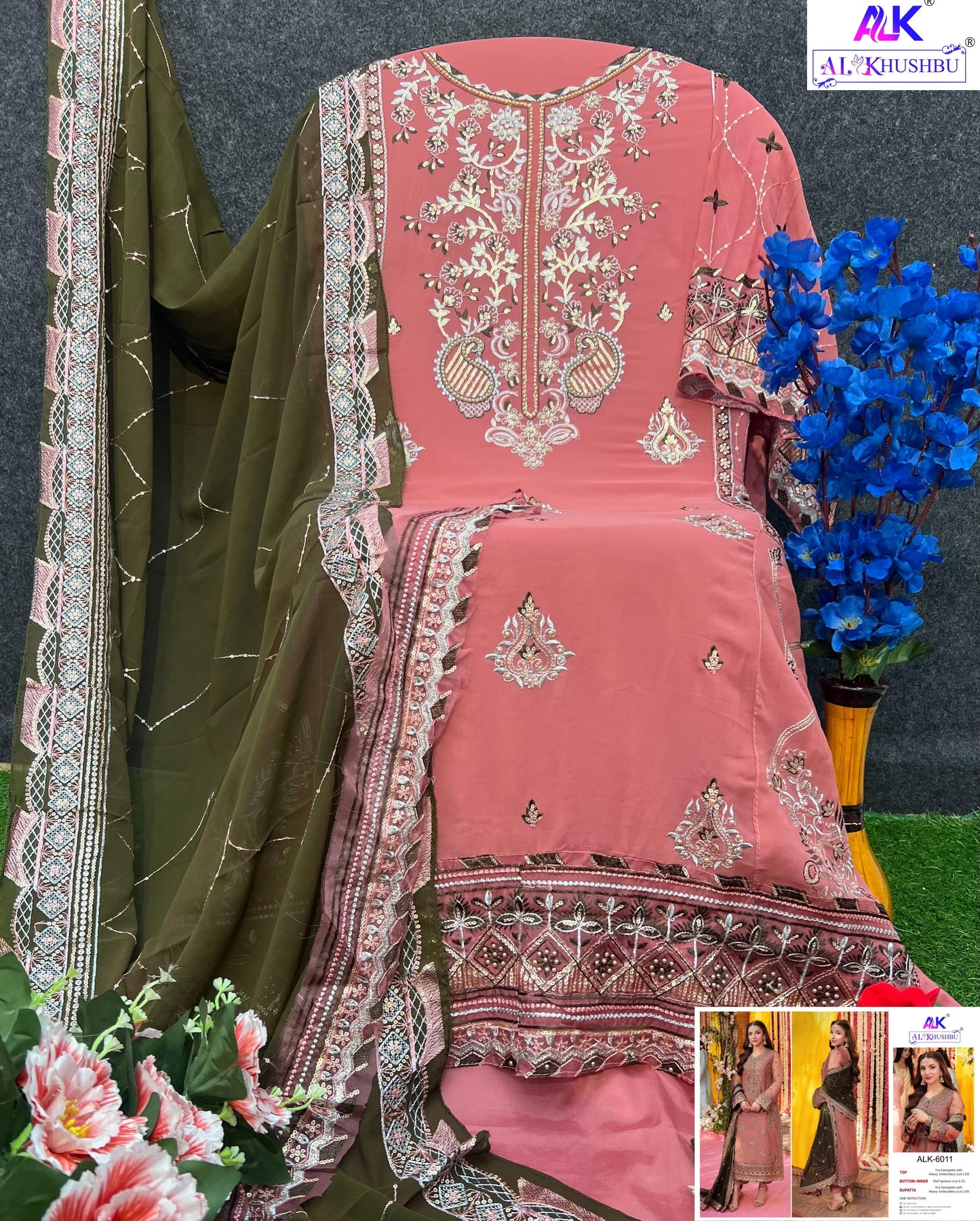 6011 Zahra Rubab Alk Embroidered Pakistani Salwar Suits