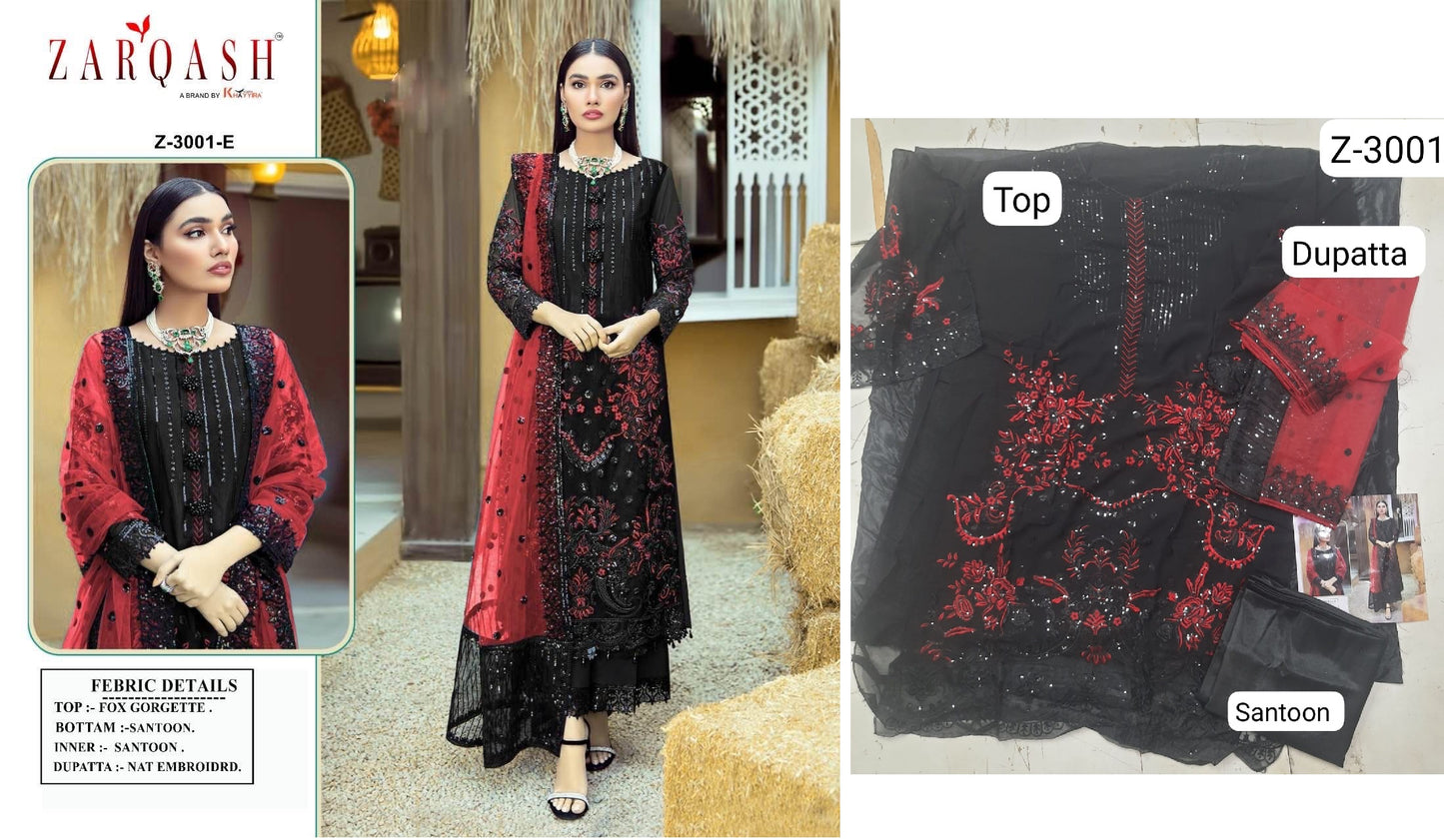 Z-3001-E Zarqash Pakistani Salwar Suits