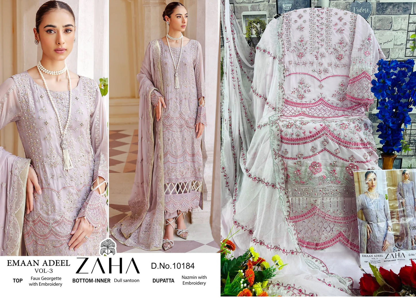 10184 Zaha Pakistani Salwar Suits