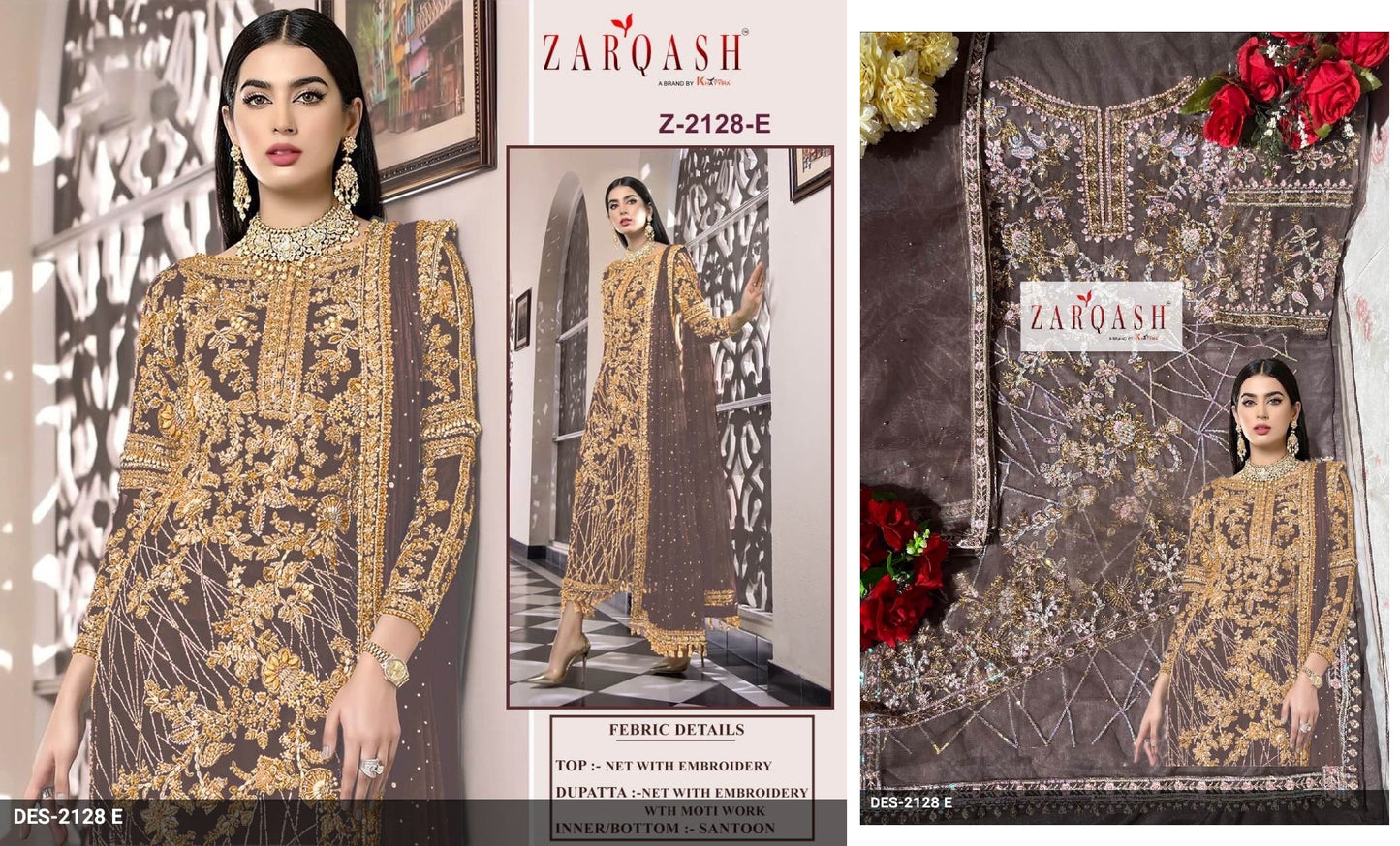 Z-2128E Zarqash Pakistani Salwar Suits