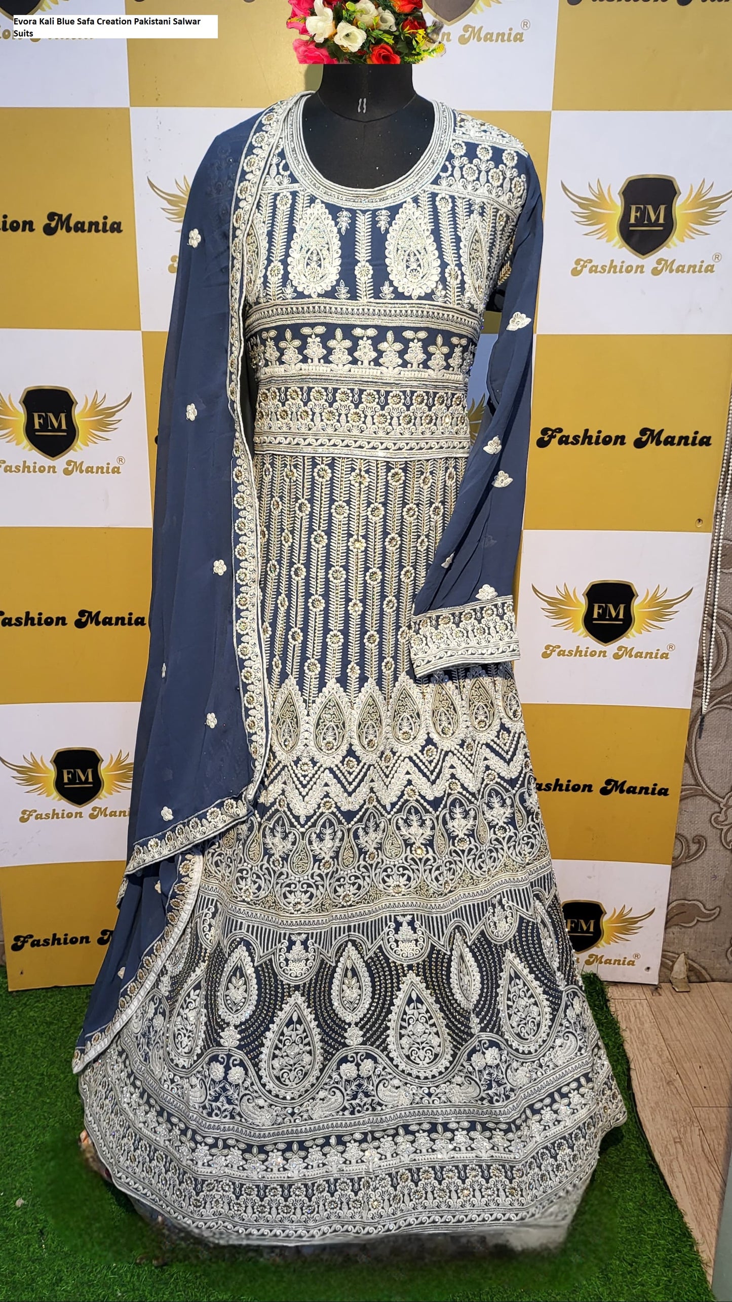 Evora Kali Blue Safa Creation Pakistani Salwar Suits