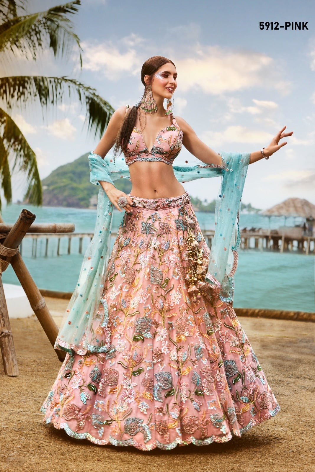 5912 Pink Pf Lehenga Choli
