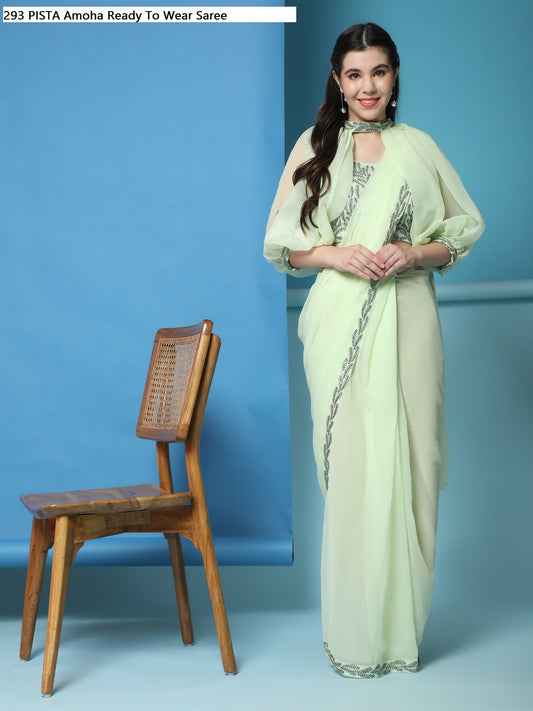 293 Pista Amoha Ready To Wear Saree