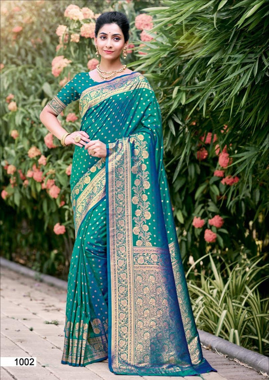 1002 Gajgamini Silk Bunawat Sarees