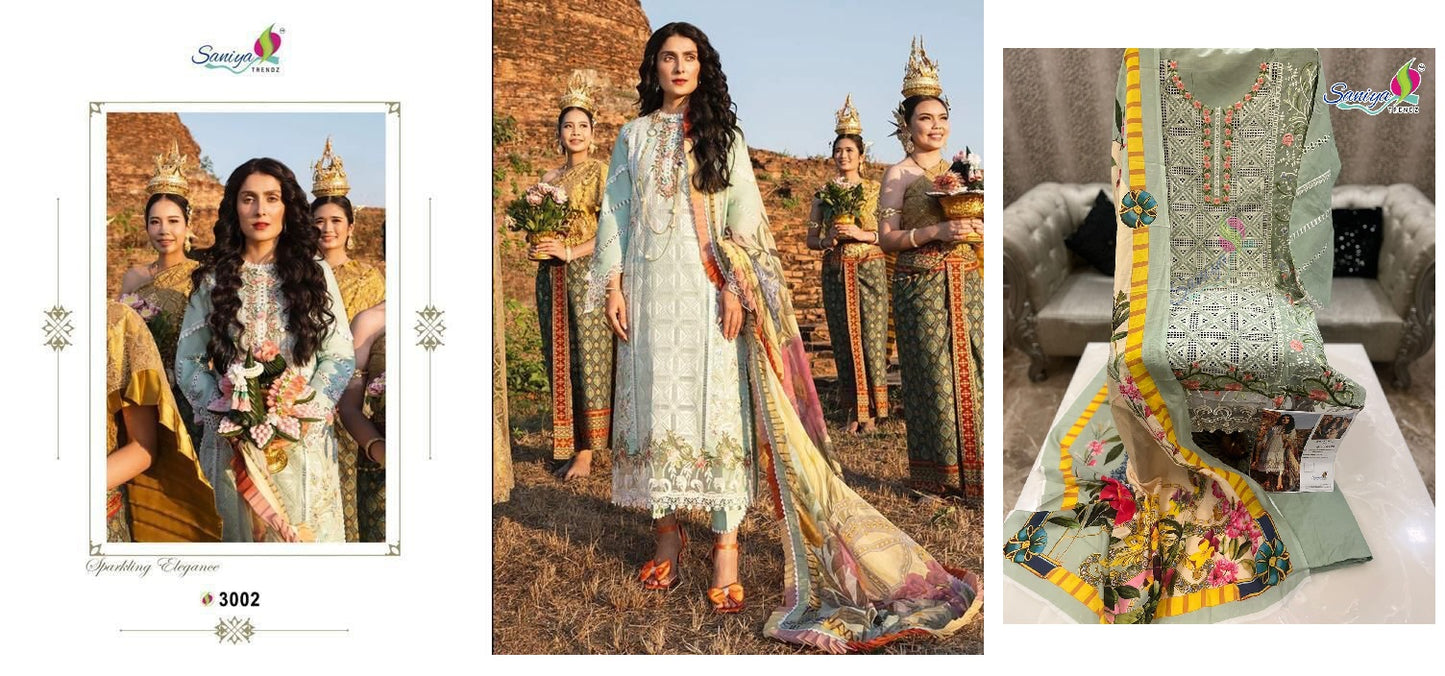 3032 Mushq Vol 9 Saniya Trendz Pakistani Salwar Suits