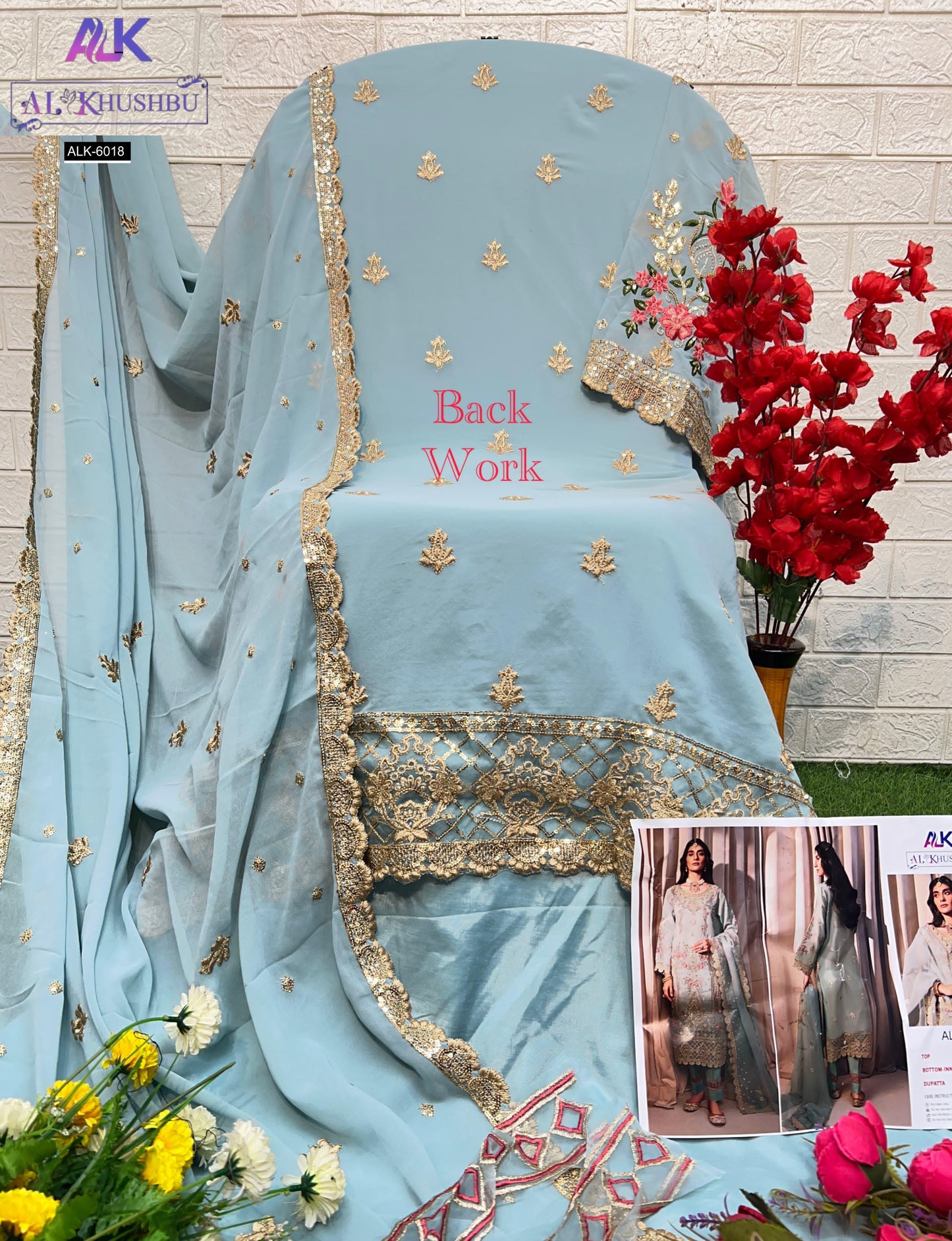 6018 Afifa Vol 3 Alk Embroidered Pakistani Salwar Suits