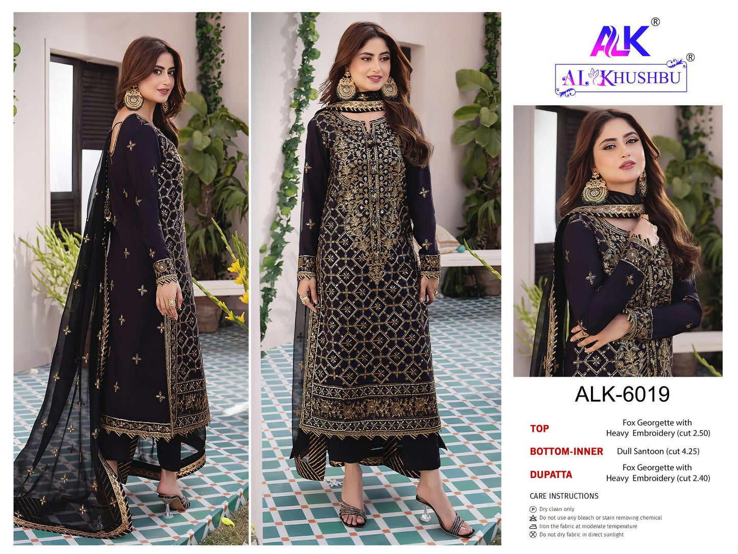 6019 Afifa Vol 3 Alk Embroidered Pakistani Salwar Suits