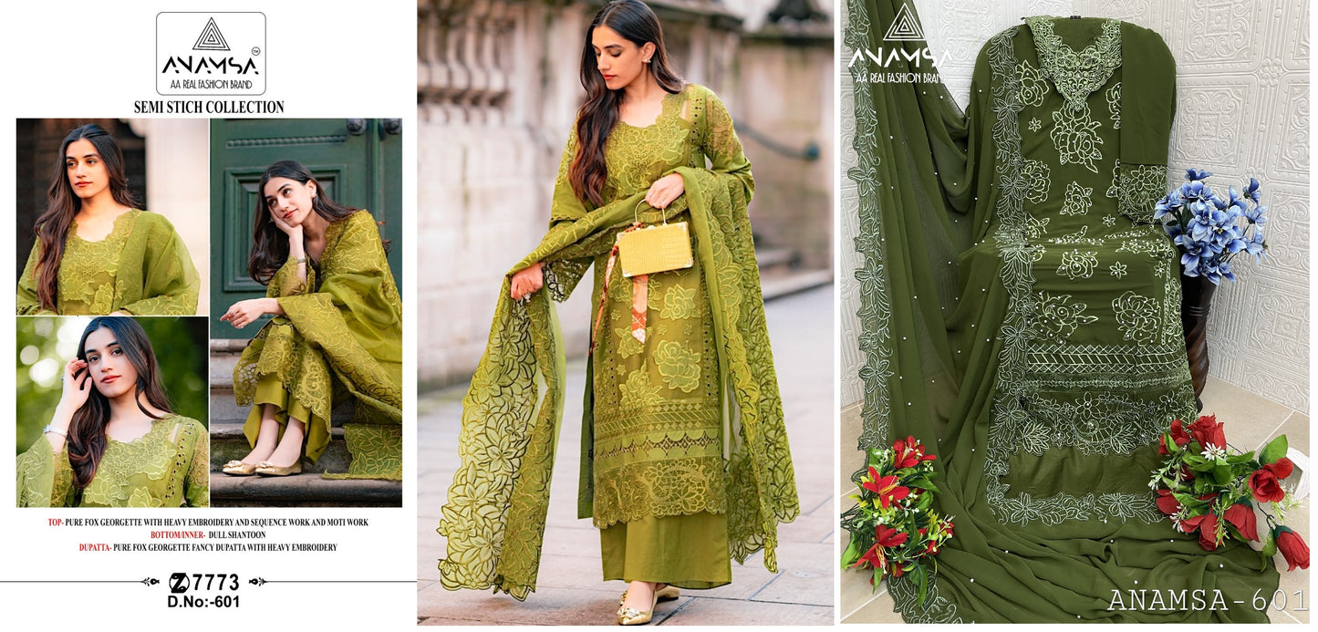 601 Anamsa Embroidered Pakistani Salwar Suits