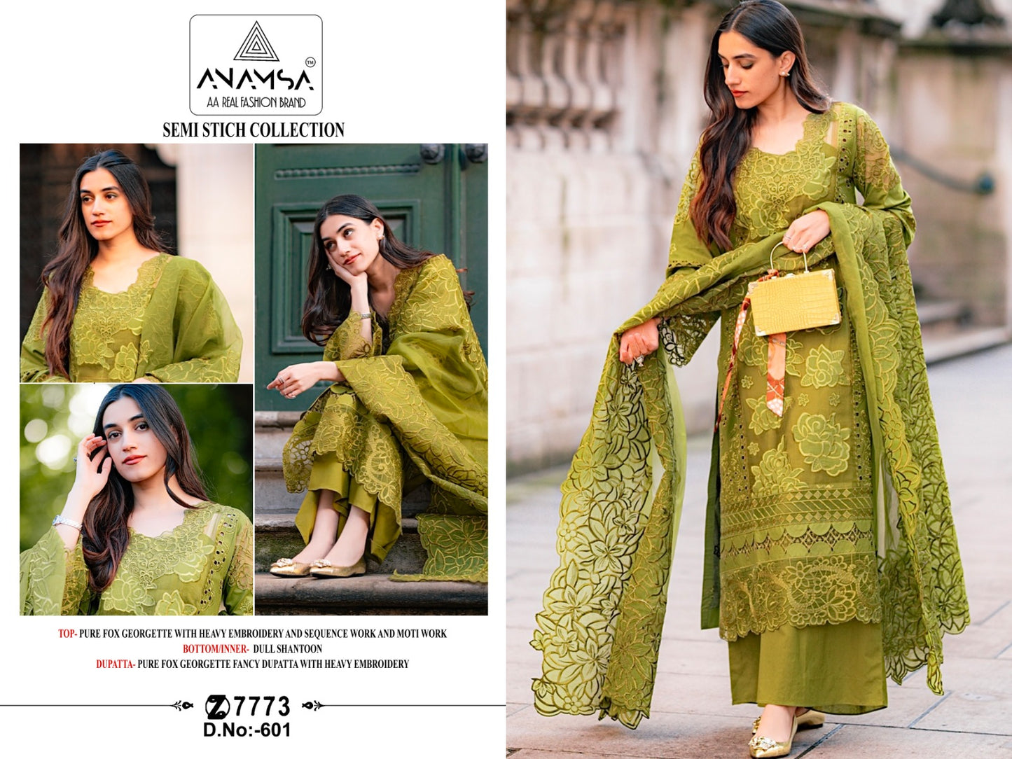 601 Anamsa Embroidered Pakistani Salwar Suits
