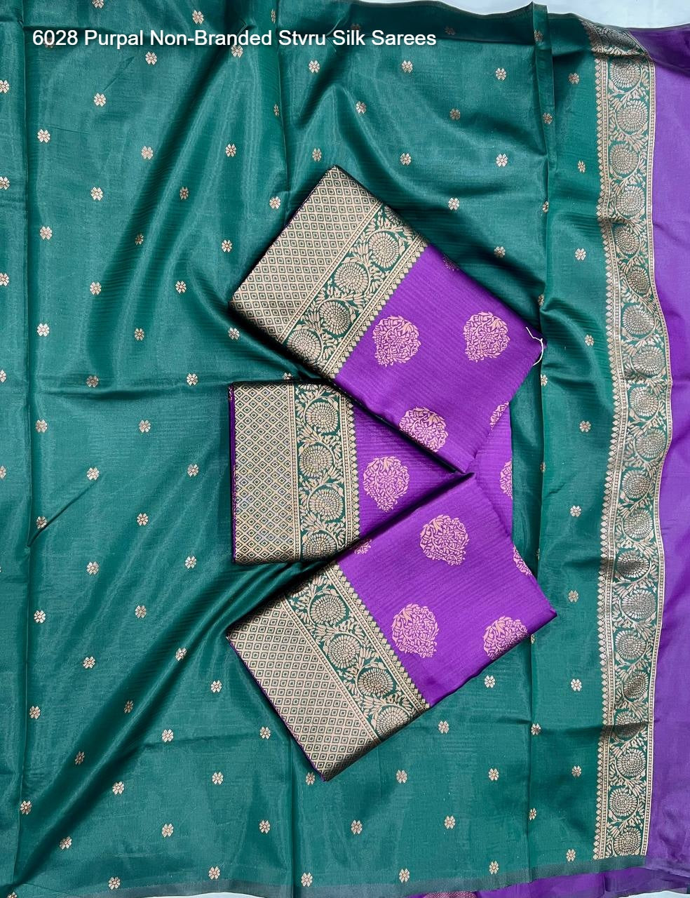6028 Purpal Non-Branded Stvru Silk Sarees