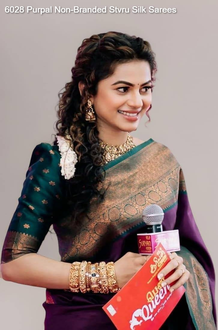 6028 Purpal Non-Branded Stvru Silk Sarees